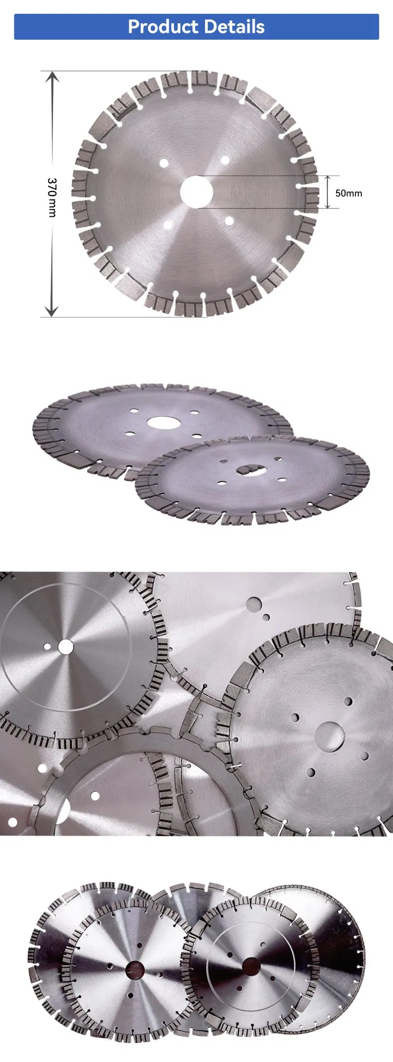 Hc Factory 105-350mm Laser Welded Silent Tools Segment Diamond Saw Blade for Reinforced Concrete Cutting Blade