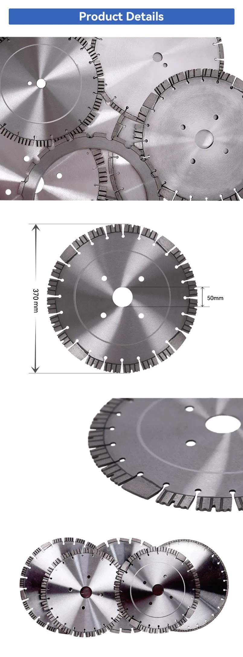Big Size Diamond Saw Blade 14"16" 18for Cutting Granite, Marble, Sandstone, Concrete