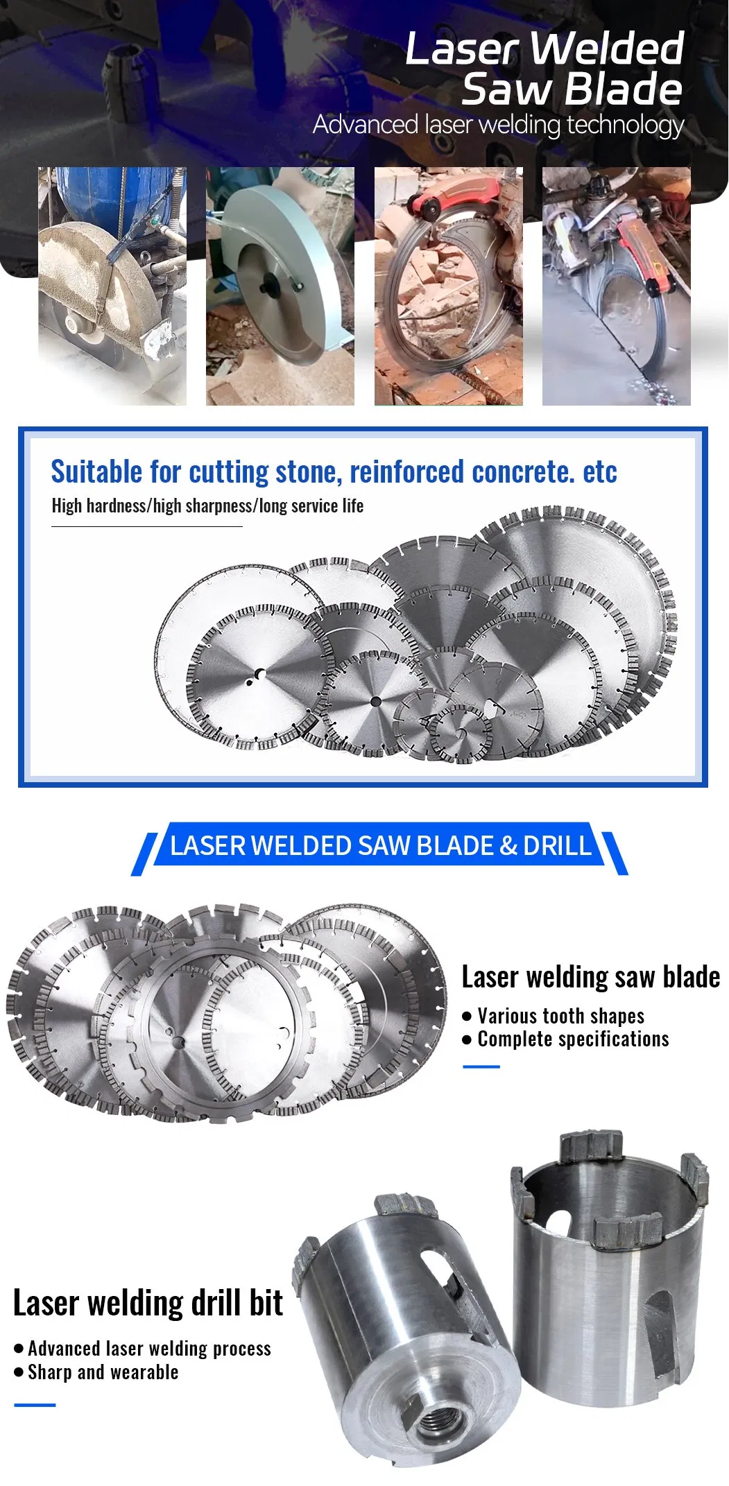 China Supplier 5-30inch Laser Welded Diamond Saw Blade Marble Brick Concrete Cutting Disc