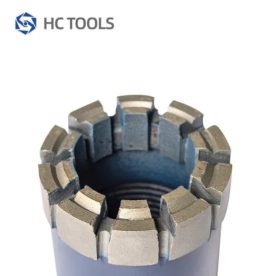 China Manufacturer Segments Core Drill Bit Hot Pressed Diamond Tools 77mm Geological Sampling