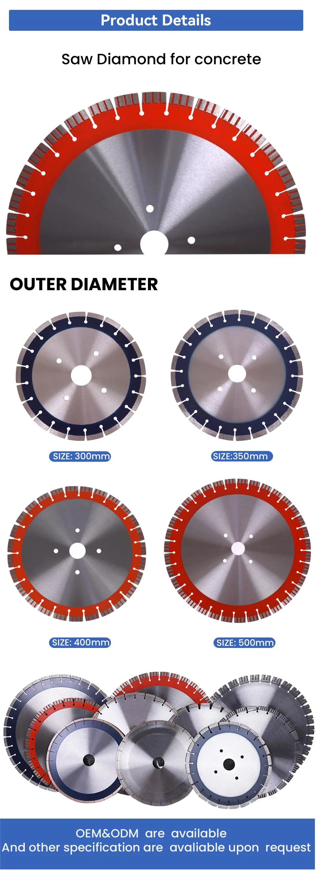 China Manufacturer 160mm Diamond Disc Cutting Concrete Granite Saw Blade