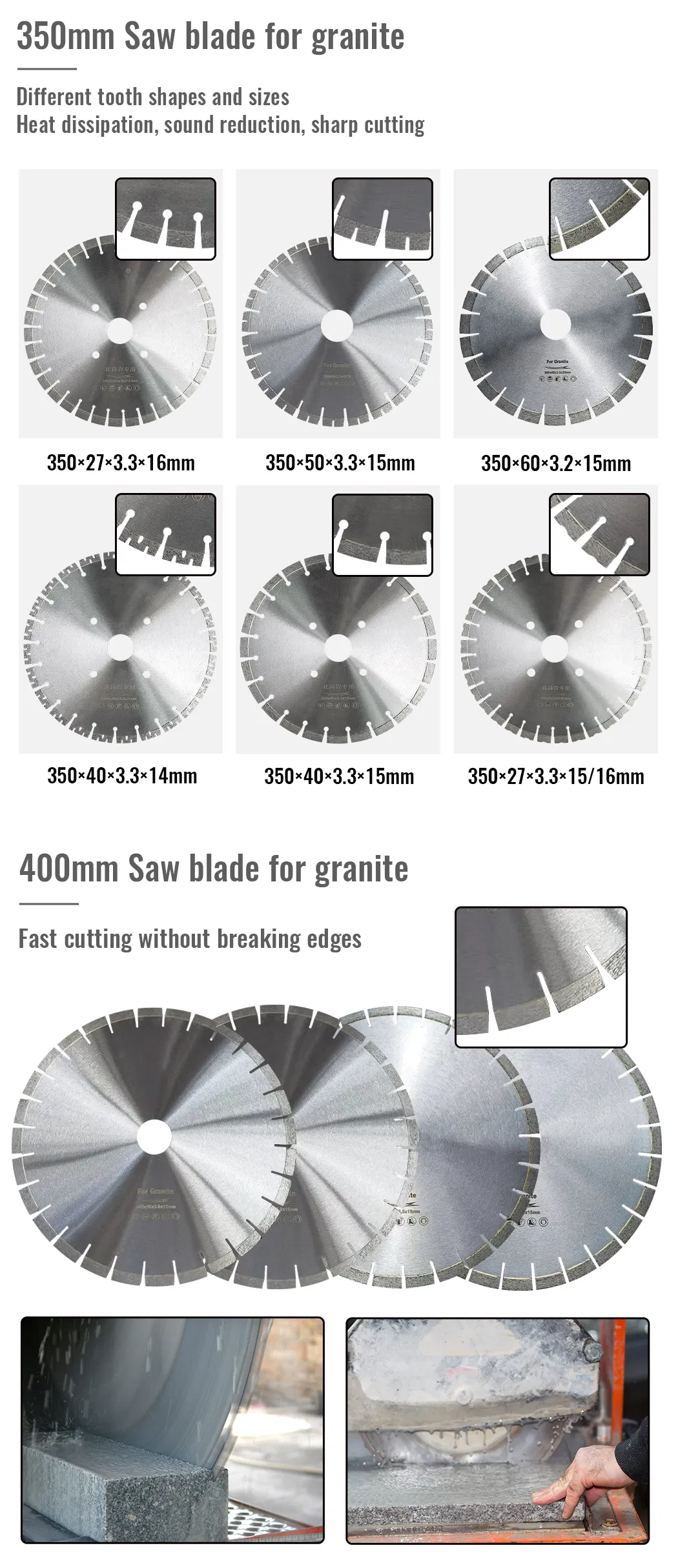 Durable 12" Sintered Circular Diamond Saw Blade for Granite Marble Stone Cutting Tool