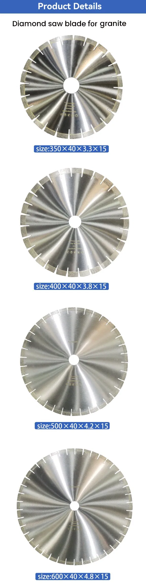 Laser Welded Diamond Saw Blade for Stone and Concrete Cutting