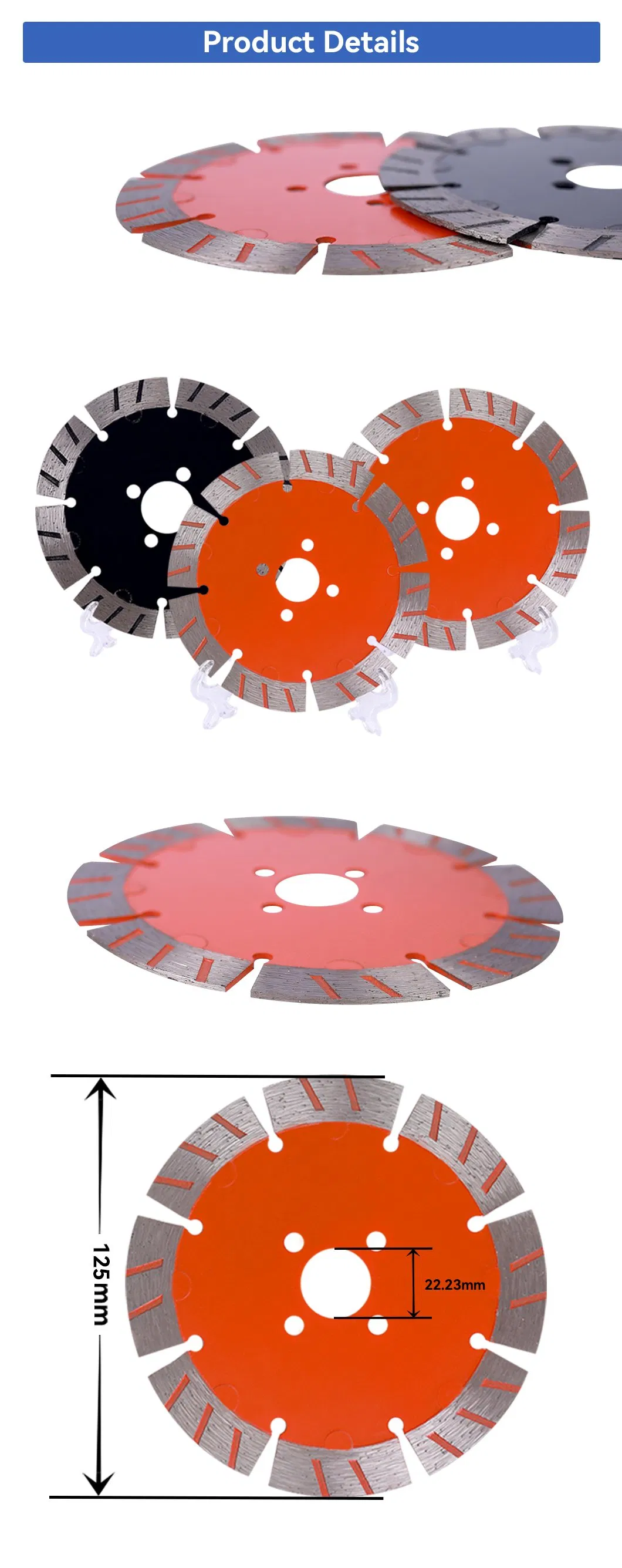 7-Inch Hot Pressed Sintered Segmented Diamond Circular Saw Blade for Granite Marble Stone