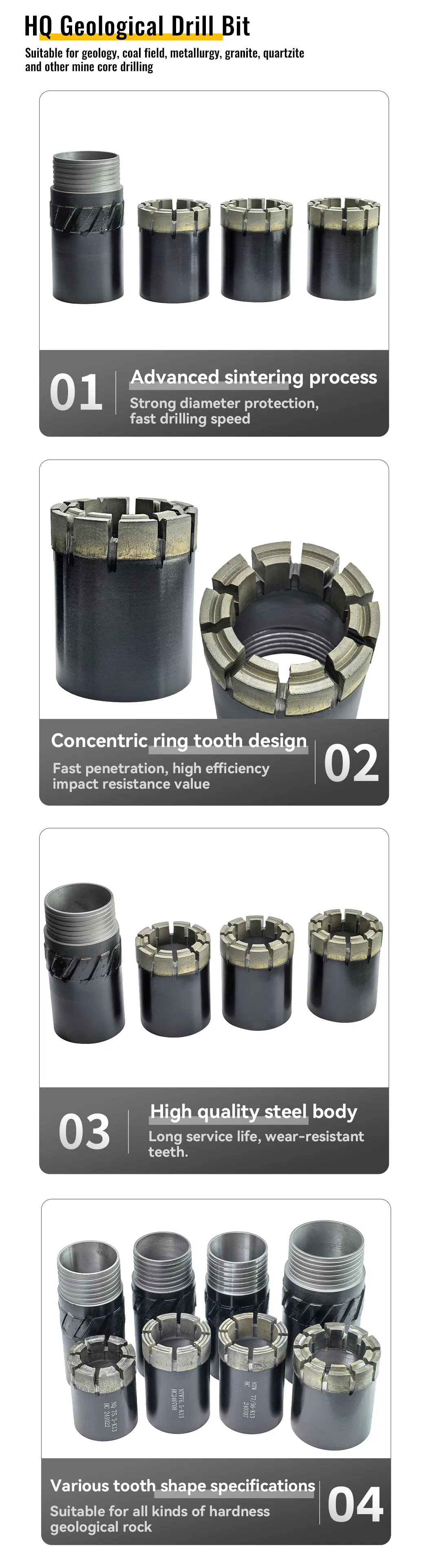 Factory Hot Selling Hq Impregnated Core Drill Bit for Geological Drilling