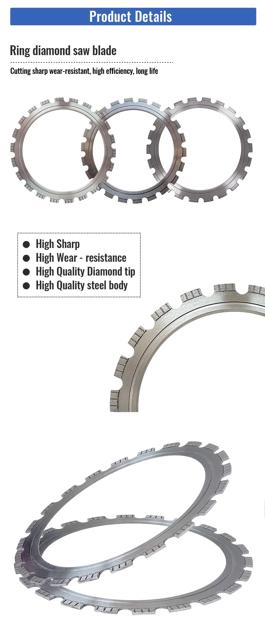 Nice Turbo Diamond Ring Saw Blade 350mm Marble Granite Brick Wall Cutting Tools Guide Wheel