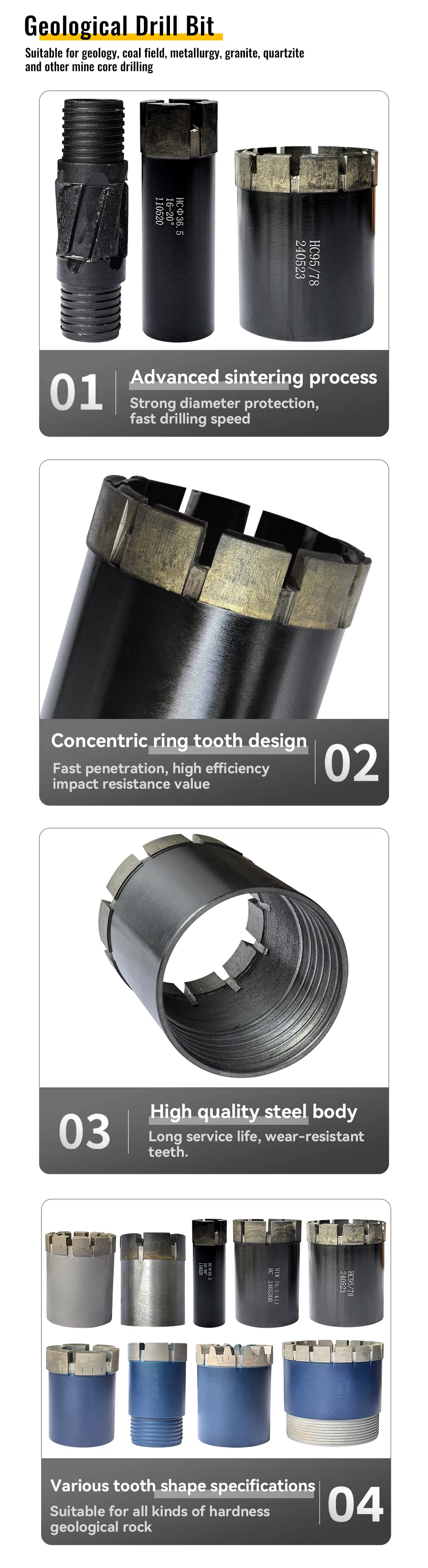 95mm OEM Diamond Core Drill Bit for Drilling on Sale