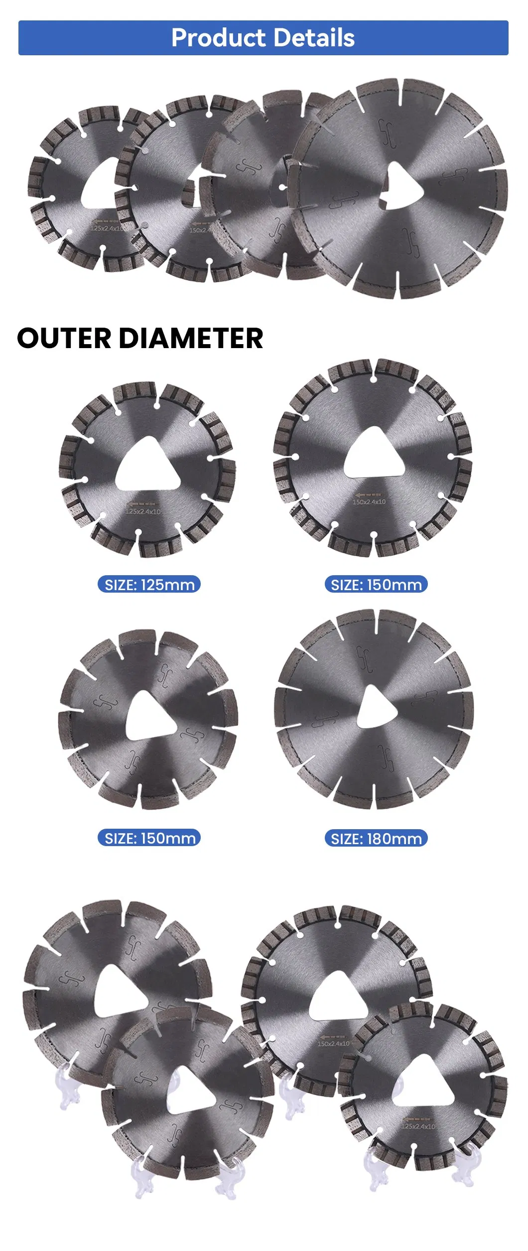 125mm Laser Welded Silent Tools Segment Diamond Saw Blade for Reinforced Concrete Cutting Blade